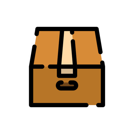 Color dotted line icon cardboardのイラスト素材