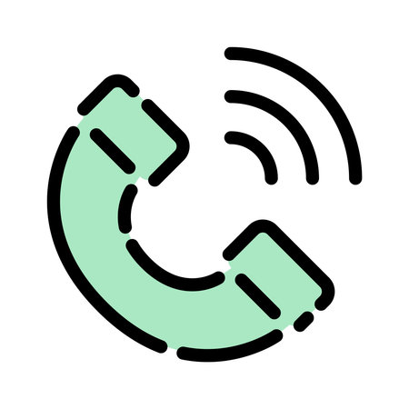 Color dotted line icon callのイラスト素材
