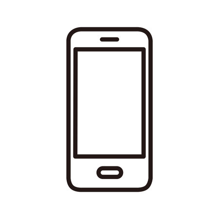 Line drawing business icon smartphoneのイラスト素材
