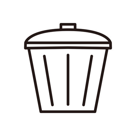 Line drawing business icon trash canのイラスト素材