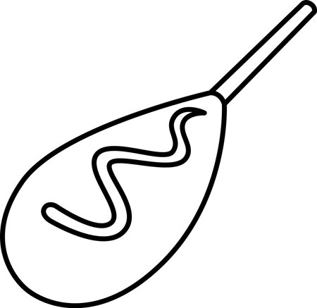 Cooking food line drawing single item icon American dogのイラスト素材