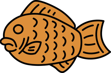 Cooking food color single item icon Taiyakiのイラスト素材