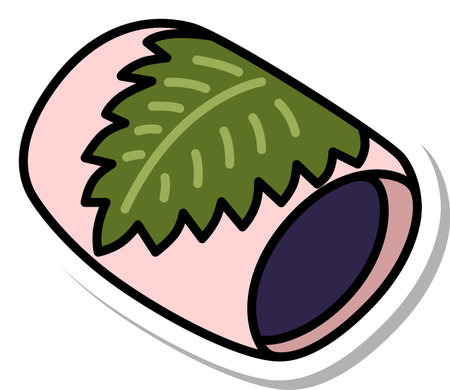 Sticker-style cooking food single item icon Sakuramochiのイラスト素材
