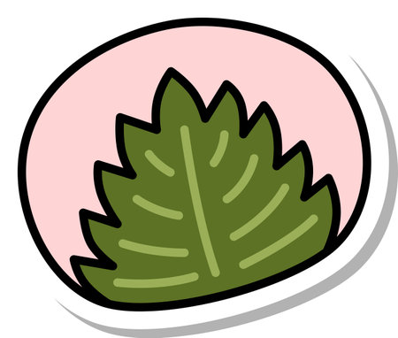 Sticker-style cooking food single item icon Sakuramochiのイラスト素材