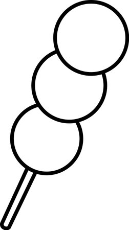Line drawing food icon dumplingのイラスト素材