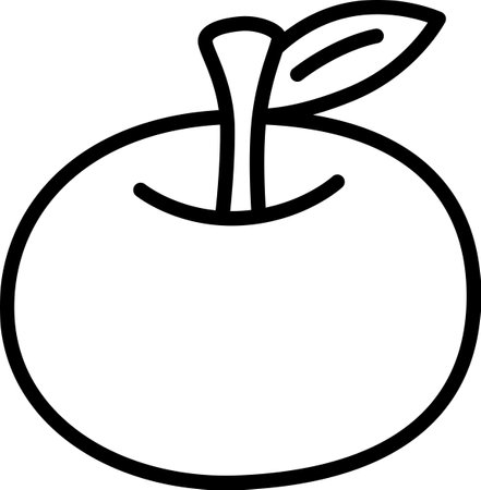 Fruit line drawing single item icon Appleのイラスト素材