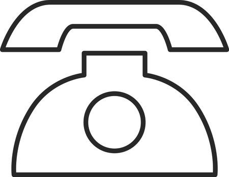 Daily necessities line drawing black telephoneのイラスト素材