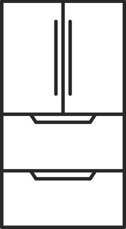 Daily necessities line drawing refrigeratorのイラスト素材