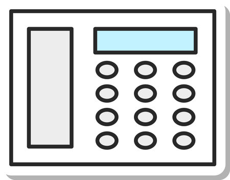 Sticker-style daily necessities illustration Landline phoneのイラスト素材