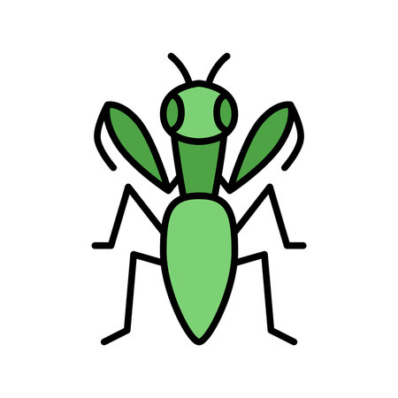 Mini insect illustration icon praying mantisのイラスト素材