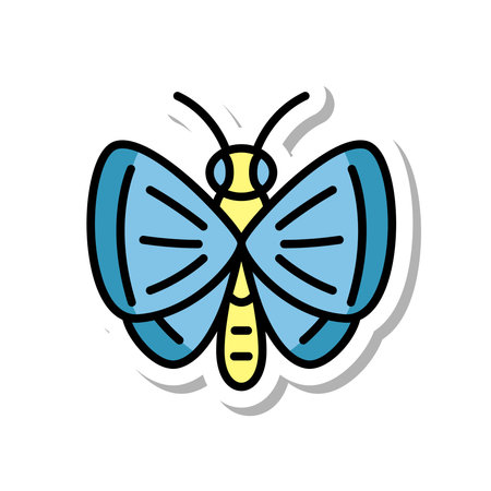Mini sticker insect illustration icon butterflyのイラスト素材