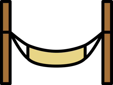 Mini color camping icon hammockのイラスト素材