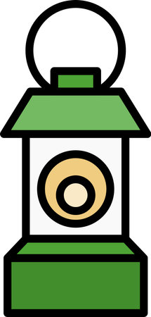 mini color camping icon lamp lanternのイラスト素材