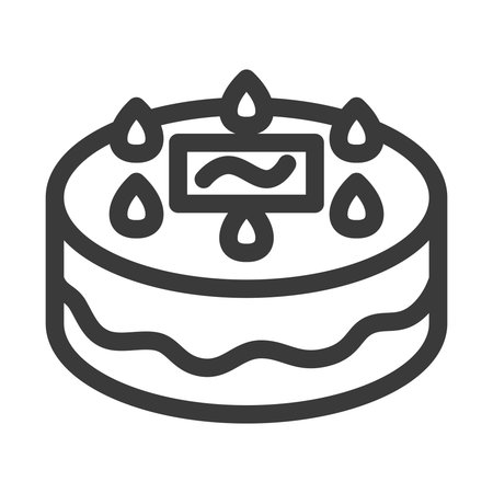 mini line drawing food illustration Cake
