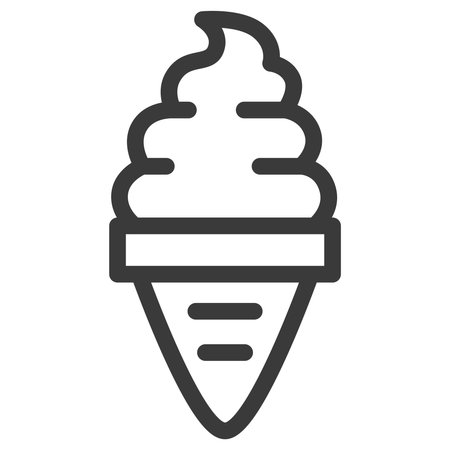 mini line drawing food illustration Soft serve ice creamのイラスト素材