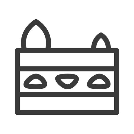 mini line drawing food illustration Shortcakeのイラスト素材