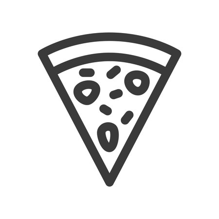 mini line drawing food illustration cut pizzaのイラスト素材