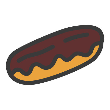 mini color food and drink illustration eclair, sweets, chocolate, creamのイラスト素材