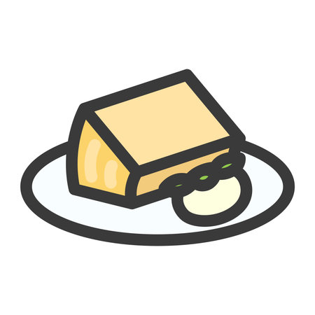 mini color food and drink illustration Baumkuchen Cutのイラスト素材