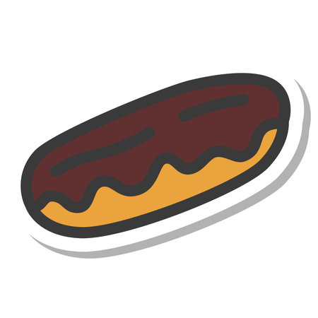 Mini mini sticker style food illustration eclairのイラスト素材