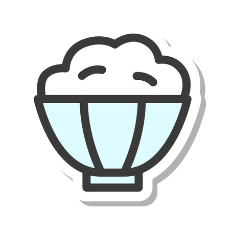 Mini mini sticker style food illustration riceのイラスト素材