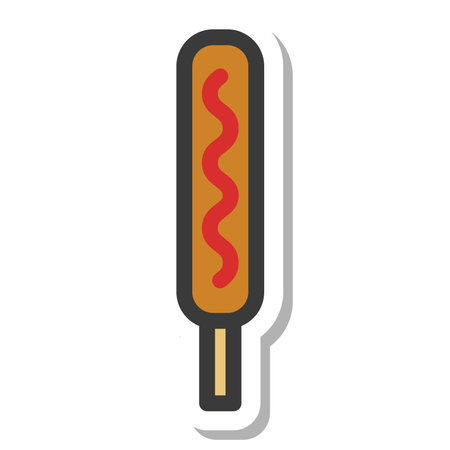 Mini mini sticker style food illustration frankfurtのイラスト素材