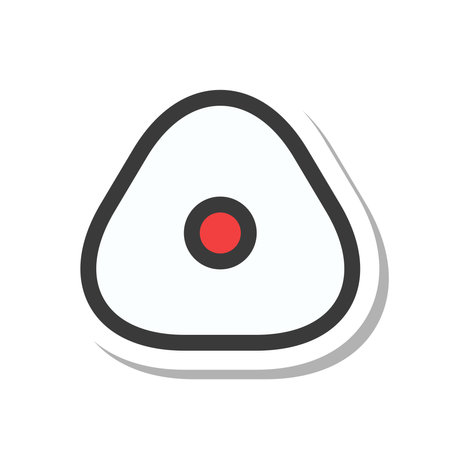 Mini mini sticker style food illustration Umeboshi Rice ballのイラスト素材