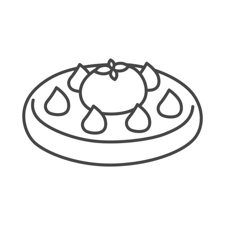 Sweets single line drawing icon illustration Ice cakeのイラスト素材