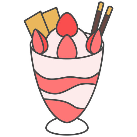 Sweets color single icon illustration parfaitのイラスト素材
