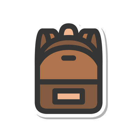 Sticker-style camping-related single item icon rucksackのイラスト素材