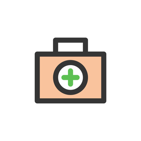 Color medical-related single item icon First-aid kitのイラスト素材