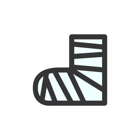 Color medical-related single item icon Fracture footのイラスト素材