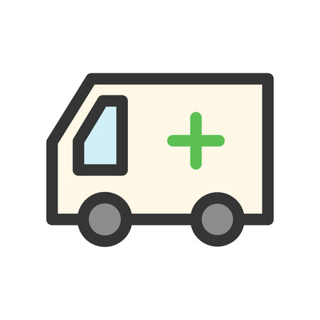 Color medical-related single item icon Medical vehicleのイラスト素材