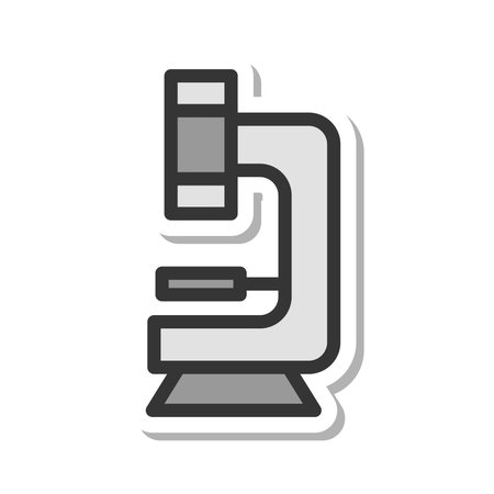 Sticker-like medical-related single item icon microscopeのイラスト素材