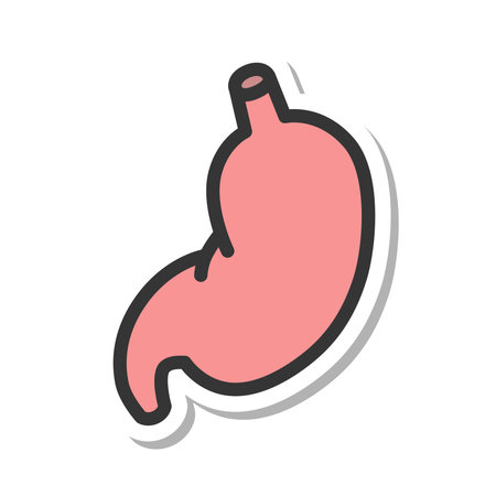 Sticker-style medical-related single item icon stomachのイラスト素材