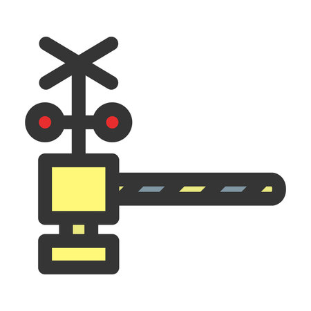 Color station-related single icon railroad crossingのイラスト素材