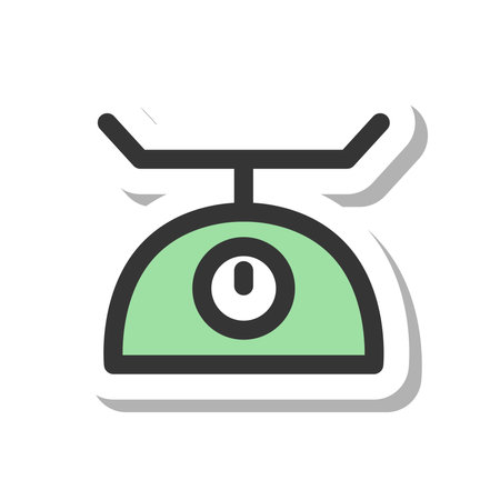 Sticker-like daily necessities single item icon weighing scaleのイラスト素材