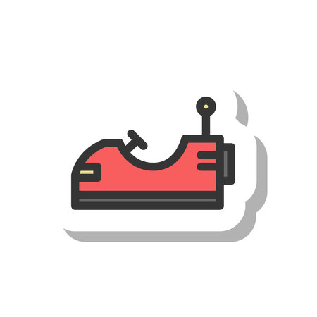 Sticker-style amusement park single icon go-kartのイラスト素材