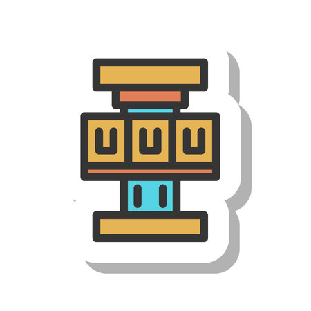 Sticker-style amusement park single icon free fallのイラスト素材