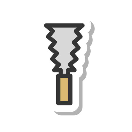 Sticker-like tools single item icon Sawのイラスト素材