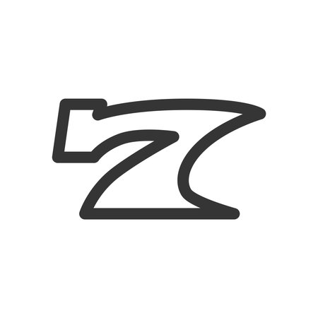 Line drawing simple entertainment-related single icon Sevenのイラスト素材