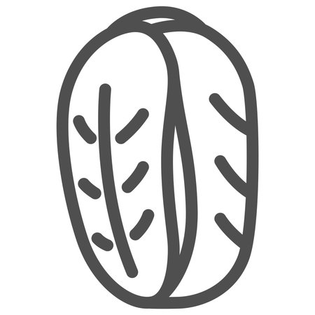 Line drawing simple vegetable single item icon Chinese cabbageのイラスト素材