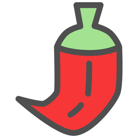 Color simple vegetable single item icon red pepperのイラスト素材