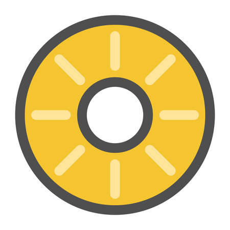 Single color simple fruit icon Pineapple cross sectionのイラスト素材