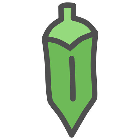 Color simple vegetable icon okraのイラスト素材