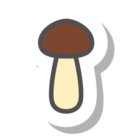 Sticker style simple mushroom single item icon mushroomのイラスト素材