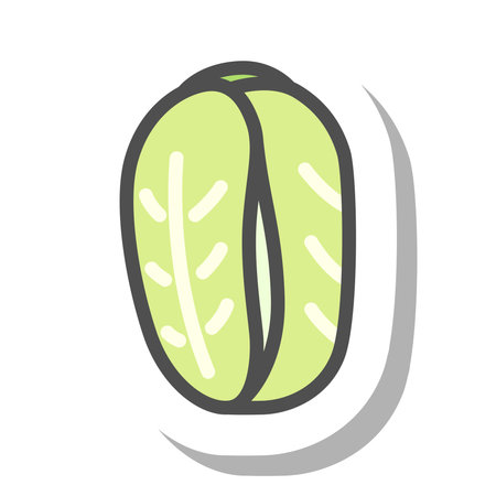 Sticker-style simple vegetable single item icon Chinese cabbageのイラスト素材