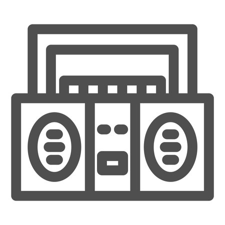 Line drawing simple electric appliance single item icon radioのイラスト素材