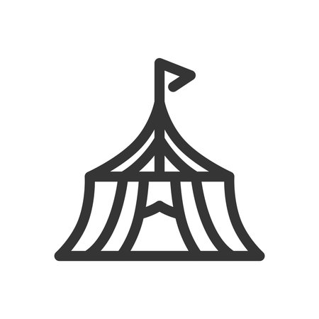 Line drawing amusement park single icon circusのイラスト素材