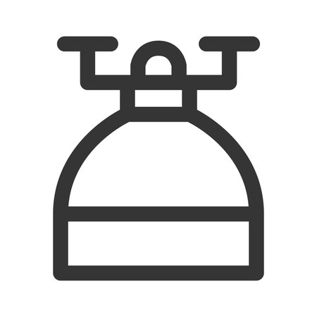 Line drawing camping-related single item icon gas stove